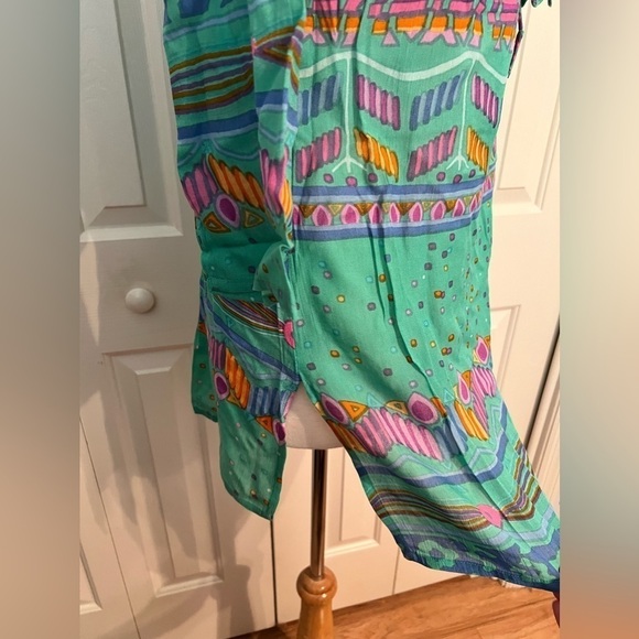 NWT Sakkas Carina Tie Front 3/4Sleeve Tunic with Cross Stitch Embroidey - Picture 9 of 11